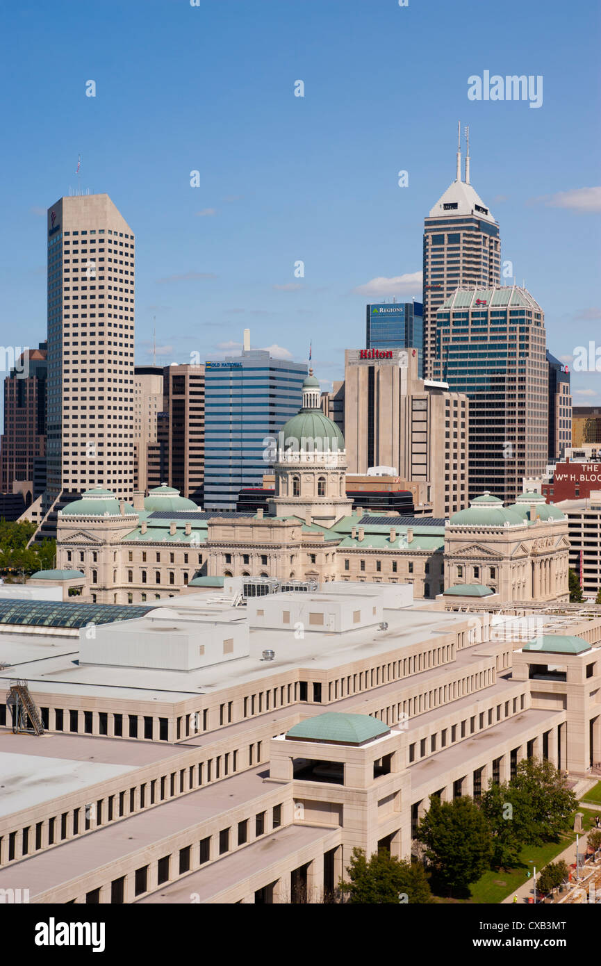 Usa Indiana In Indianapolis State Capital Building And Skyline Downtown Day Time Sunny Stock Usa Indiana In Indianapolis State Capital Building And Skyline Downtown Day Time Sunny Stock